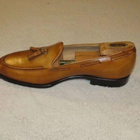 Kiton Huston Brown Calf Leather Moccasain Tassel Loafers 10 NWOB main image 6